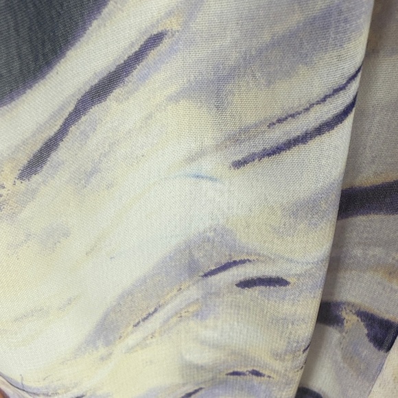 Simply Vera by Vera Wang Petite Small White Purple Swing Dress Lined Pockets - Picture 11 of 12